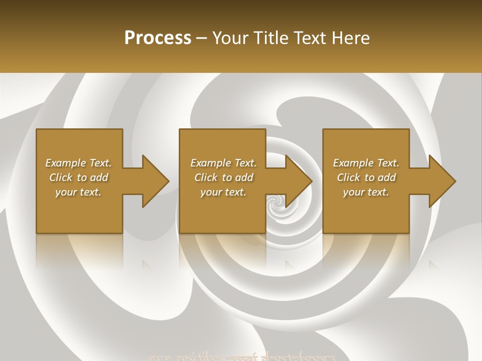 A Black And White Spiral Design With A Gold Frame PowerPoint Template