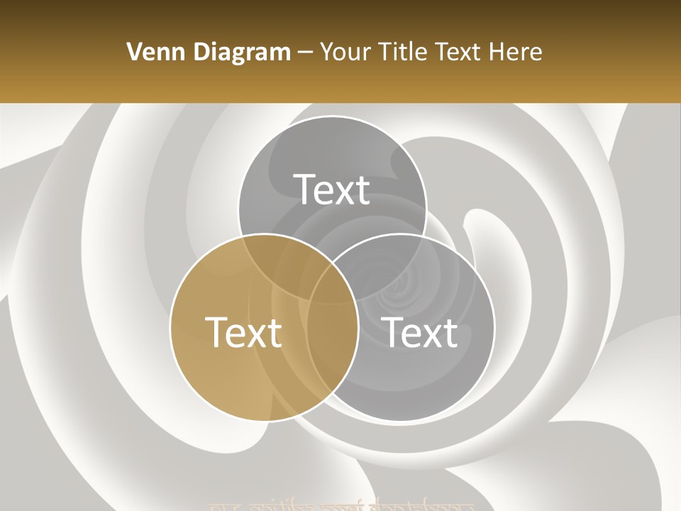 A Black And White Spiral Design With A Gold Frame PowerPoint Template