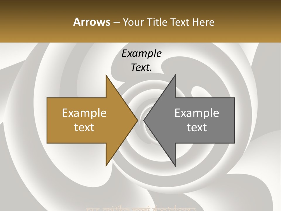 A Black And White Spiral Design With A Gold Frame PowerPoint Template