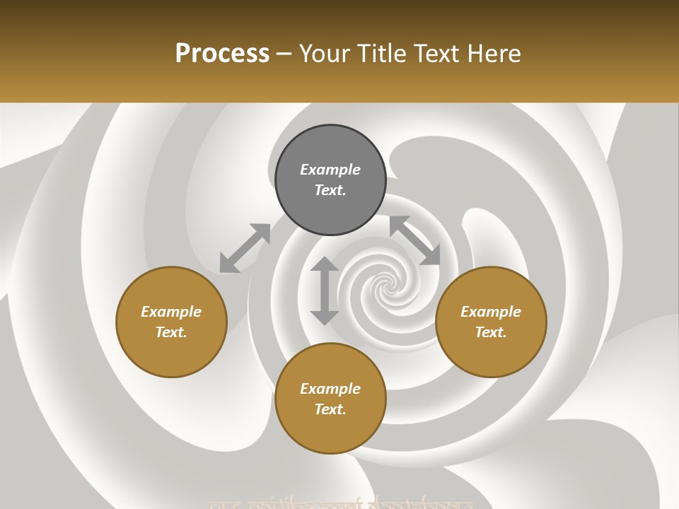 A Black And White Spiral Design With A Gold Frame PowerPoint Template