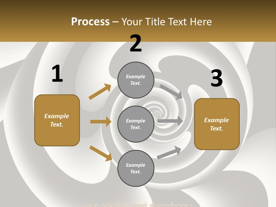A Black And White Spiral Design With A Gold Frame PowerPoint Template