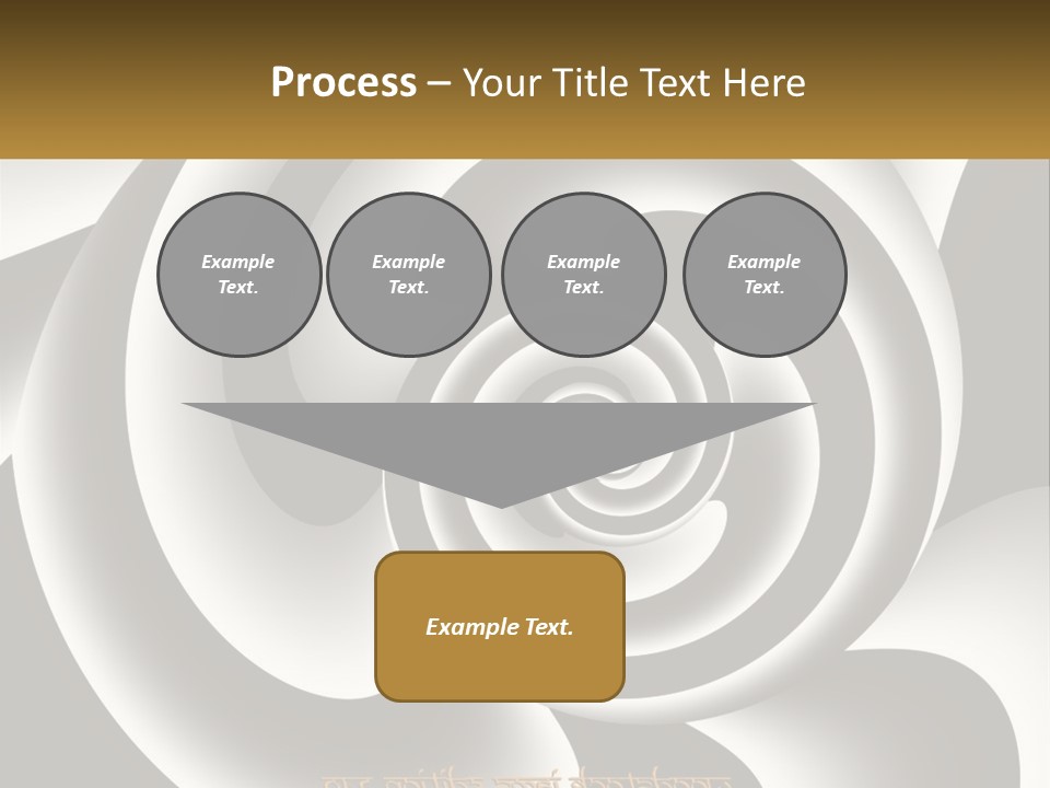 A Black And White Spiral Design With A Gold Frame PowerPoint Template