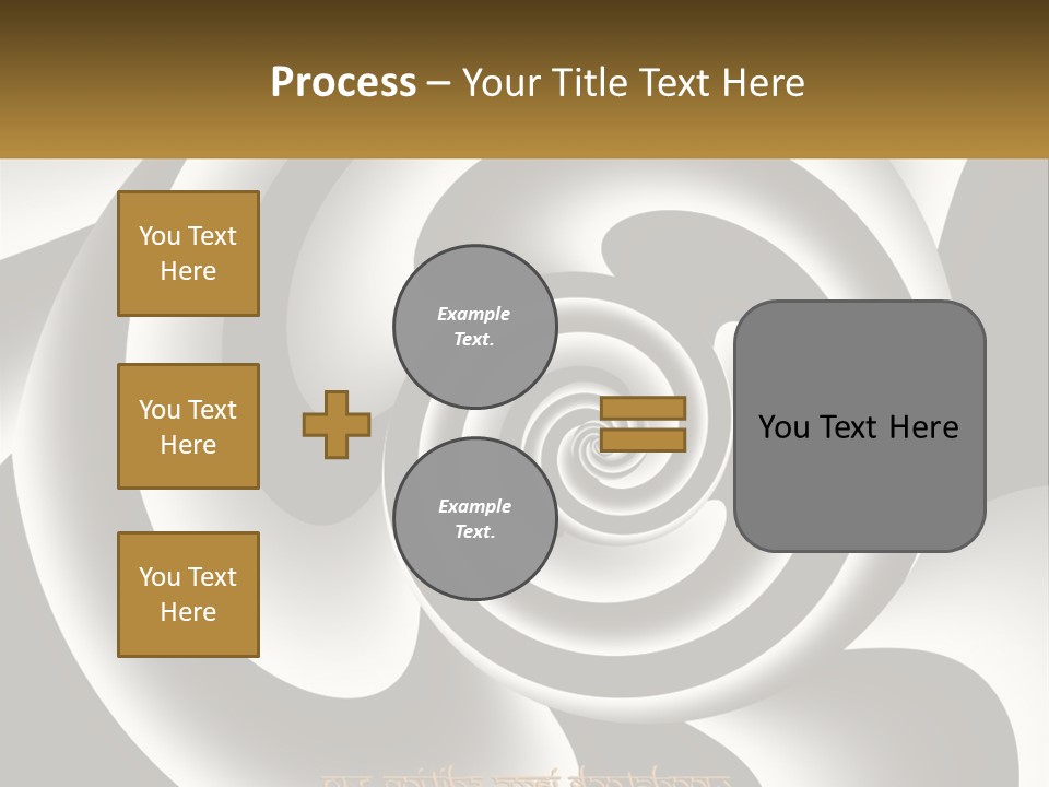 A Black And White Spiral Design With A Gold Frame PowerPoint Template