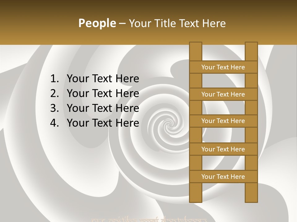 A Black And White Spiral Design With A Gold Frame PowerPoint Template