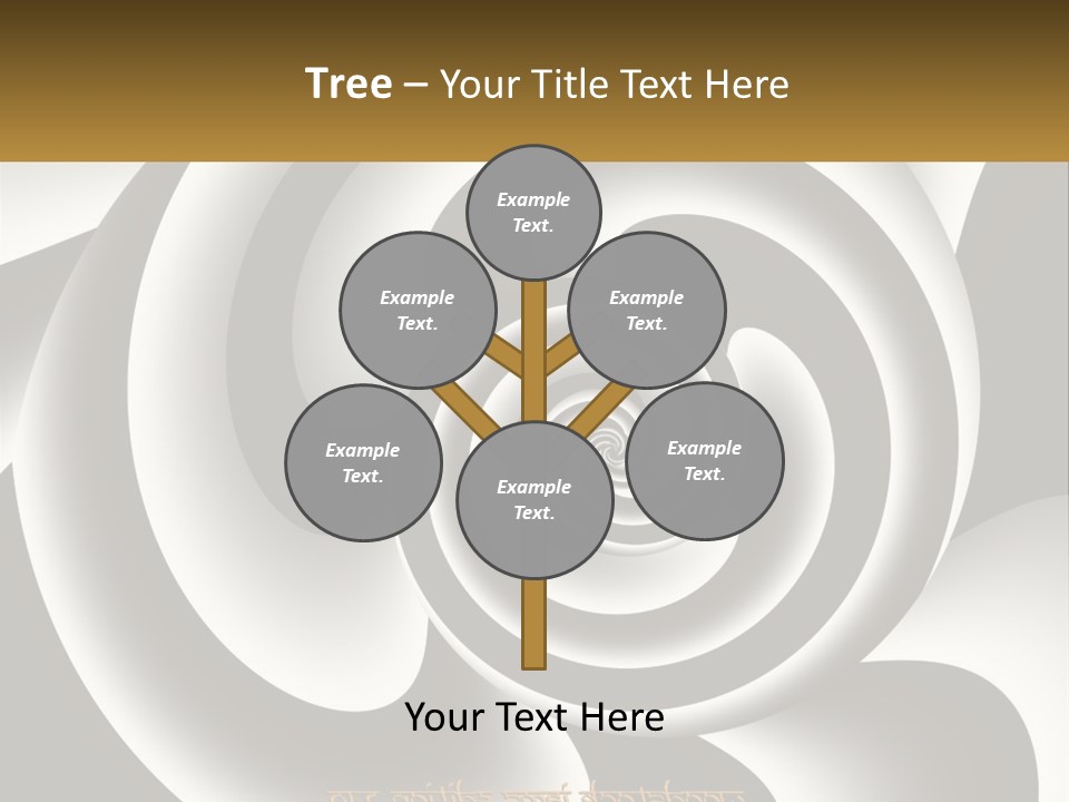 A Black And White Spiral Design With A Gold Frame PowerPoint Template