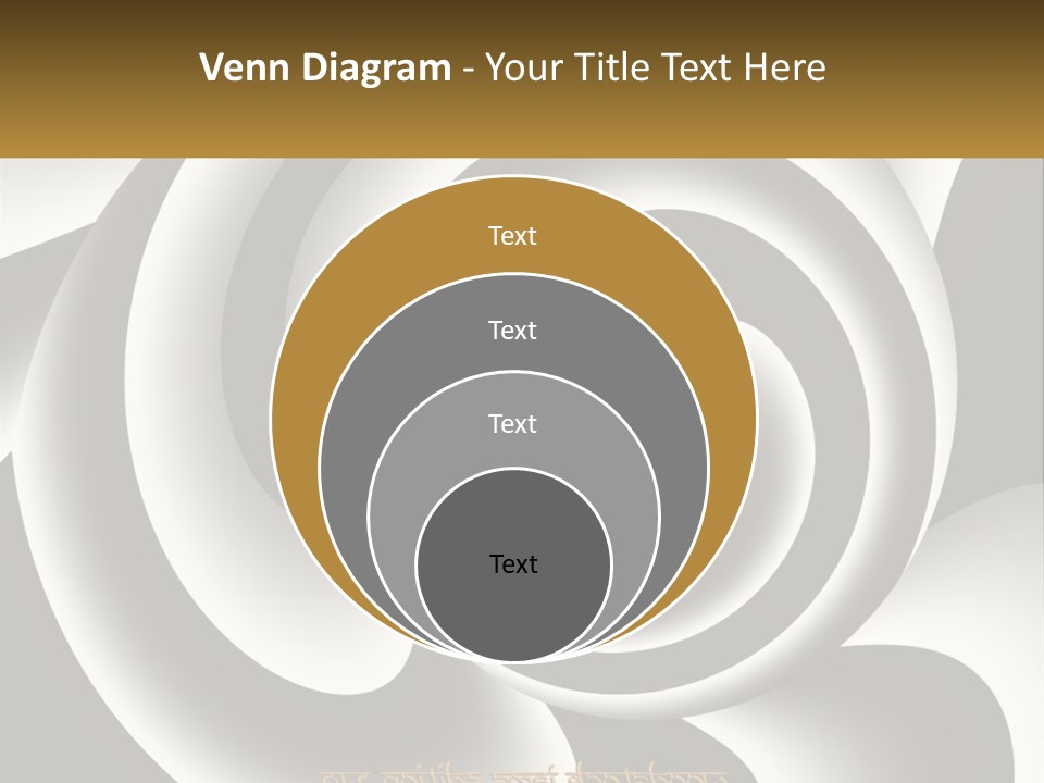 A Black And White Spiral Design With A Gold Frame PowerPoint Template