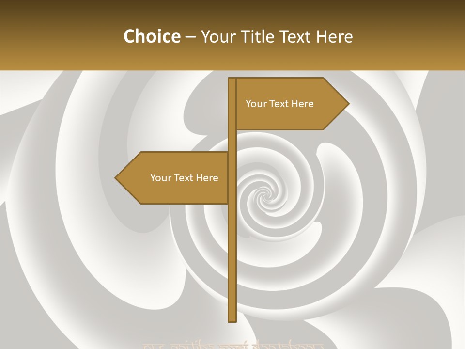 A Black And White Spiral Design With A Gold Frame PowerPoint Template
