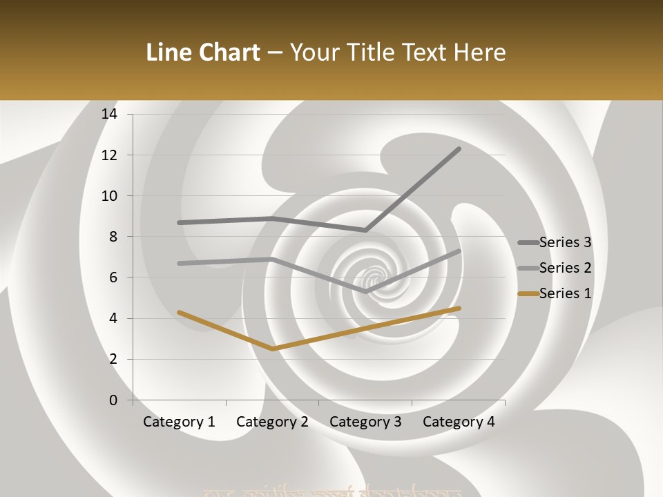 A Black And White Spiral Design With A Gold Frame PowerPoint Template