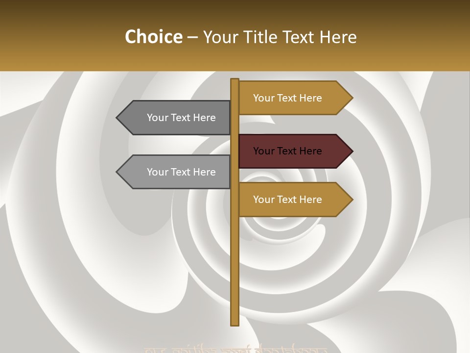 A Black And White Spiral Design With A Gold Frame PowerPoint Template