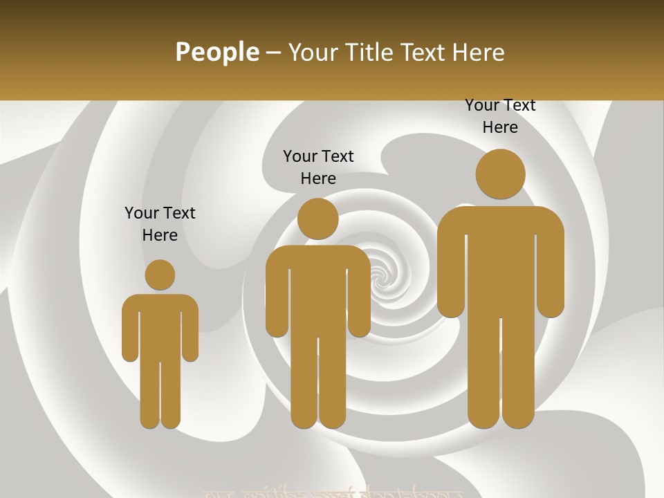 A Black And White Spiral Design With A Gold Frame PowerPoint Template