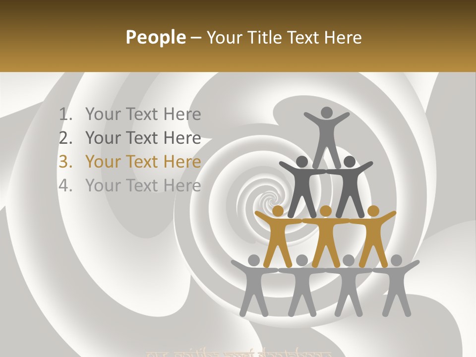 A Black And White Spiral Design With A Gold Frame PowerPoint Template