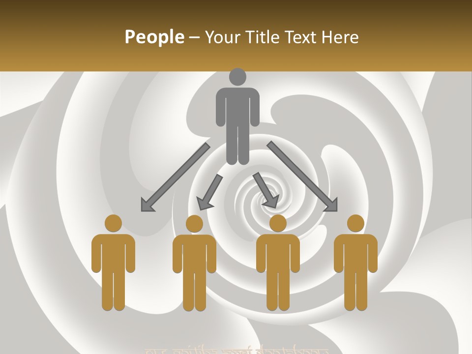 A Black And White Spiral Design With A Gold Frame PowerPoint Template