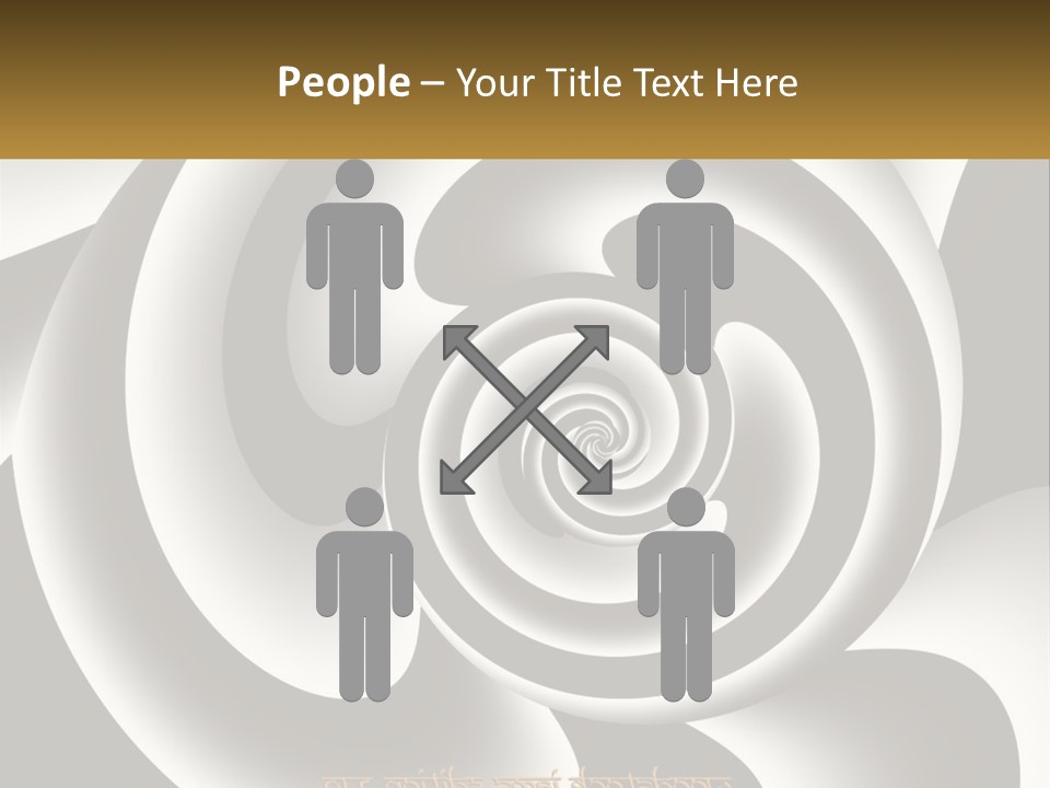 A Black And White Spiral Design With A Gold Frame PowerPoint Template