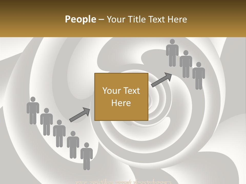 A Black And White Spiral Design With A Gold Frame PowerPoint Template