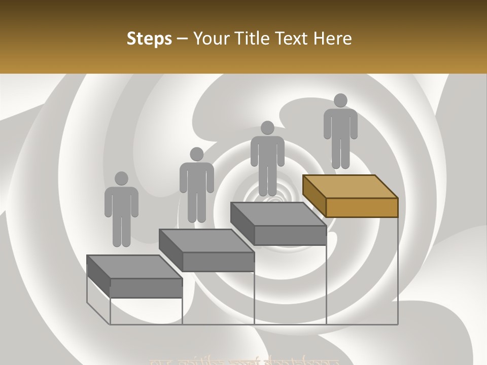 A Black And White Spiral Design With A Gold Frame PowerPoint Template
