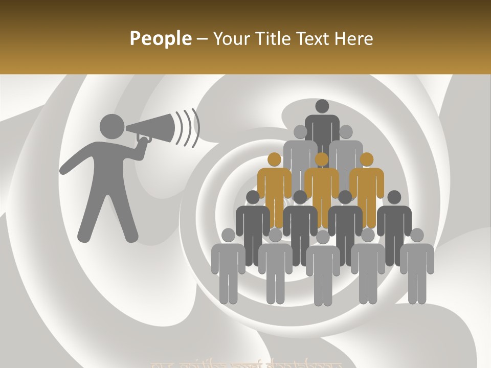 A Black And White Spiral Design With A Gold Frame PowerPoint Template