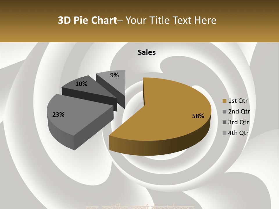 A Black And White Spiral Design With A Gold Frame PowerPoint Template