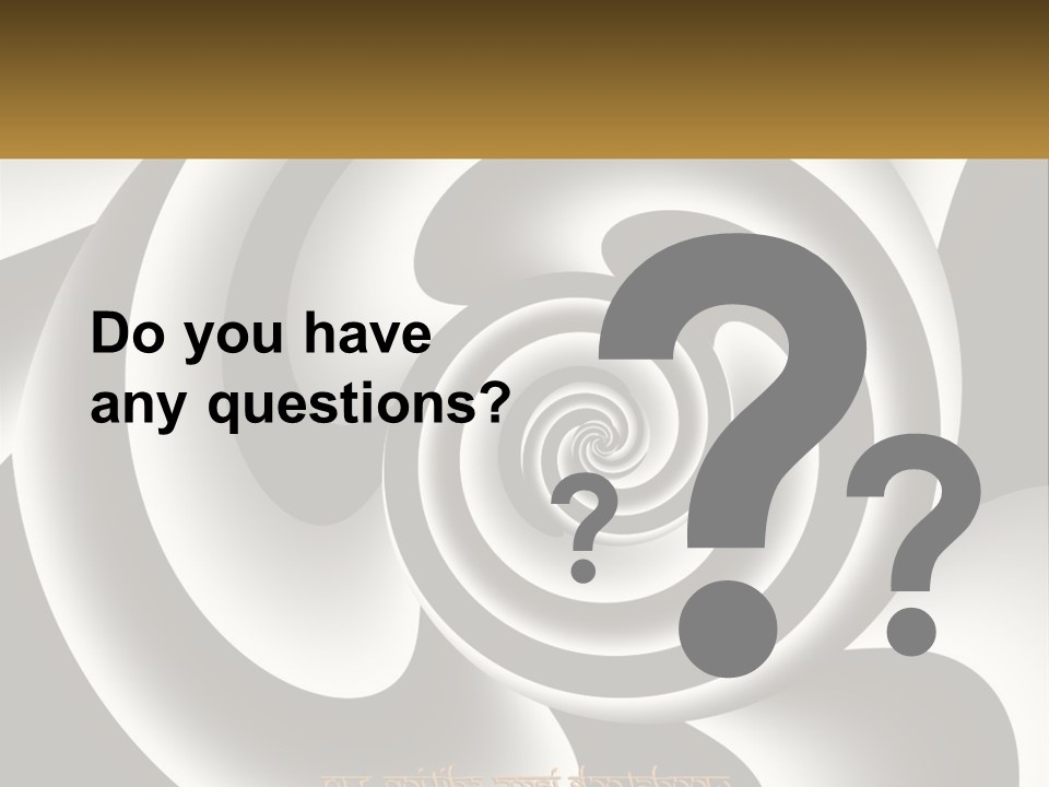 A Black And White Spiral Design With A Gold Frame PowerPoint Template