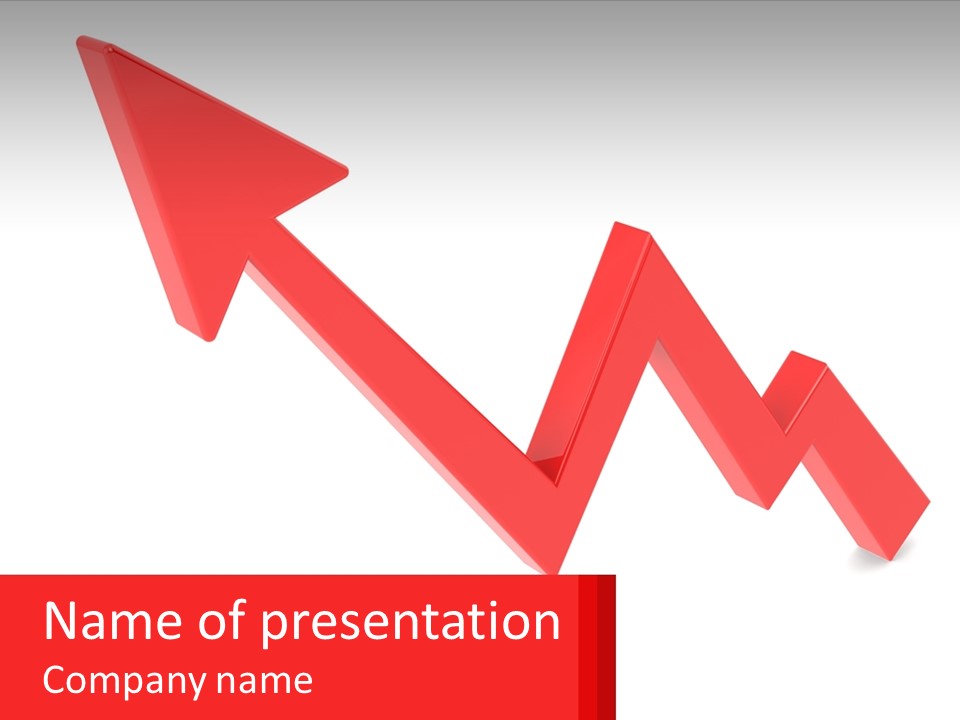 A Red Arrow With A White Background PowerPoint Template