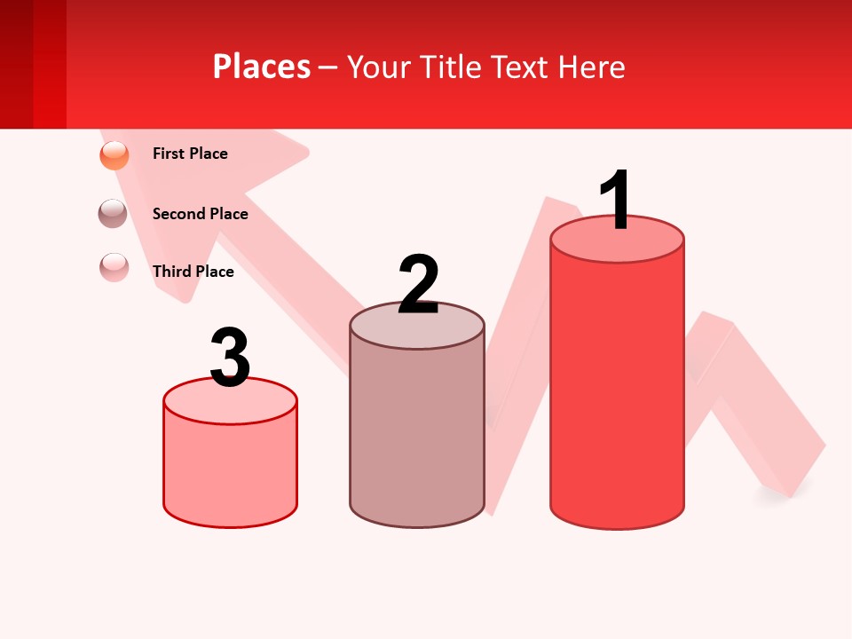 A Red Arrow With A White Background PowerPoint Template