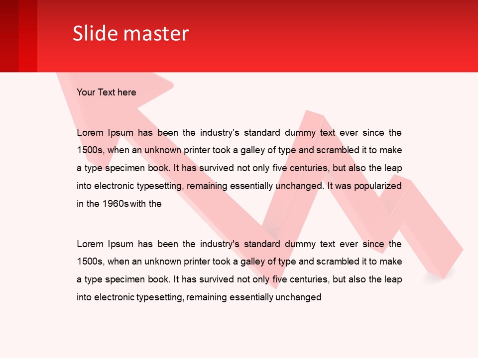 A Red Arrow With A White Background PowerPoint Template