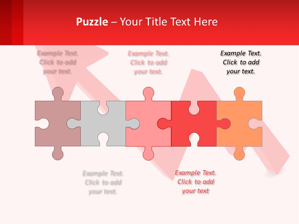 A Red Arrow With A White Background PowerPoint Template