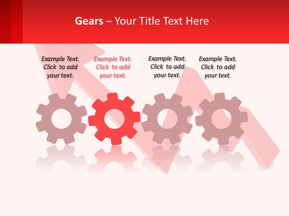 A Red Arrow With A White Background PowerPoint Template