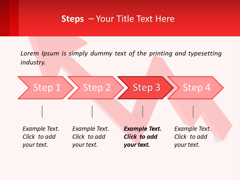 A Red Arrow With A White Background PowerPoint Template