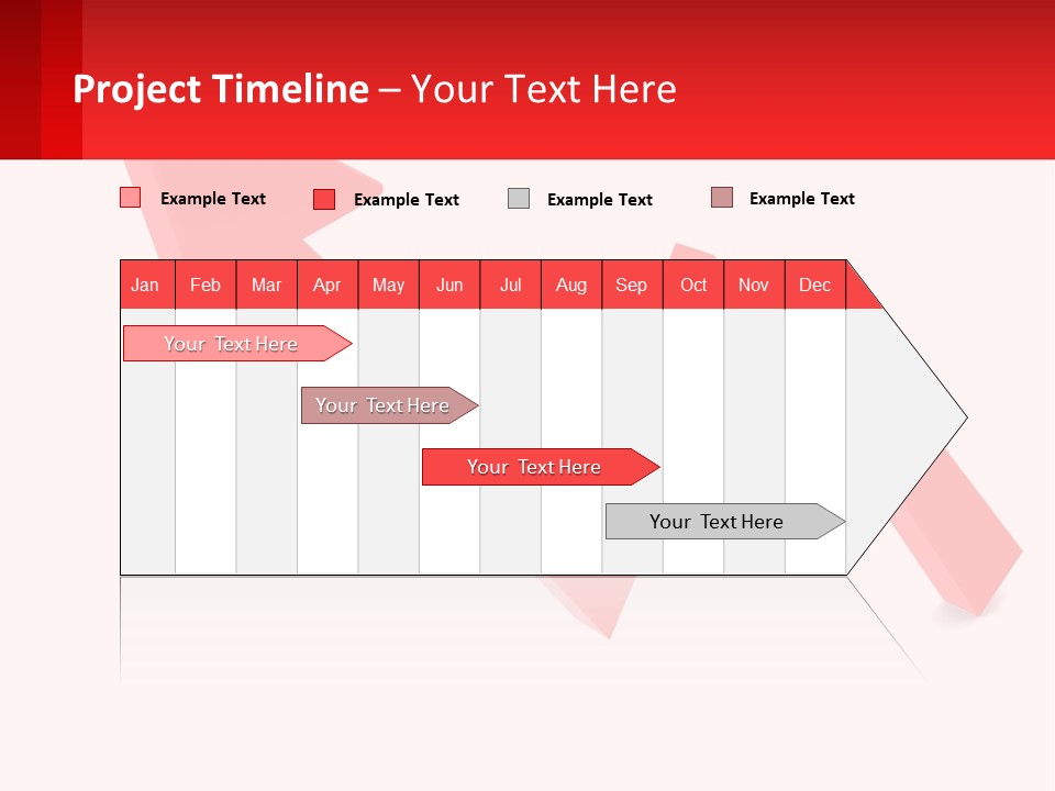 A Red Arrow With A White Background PowerPoint Template