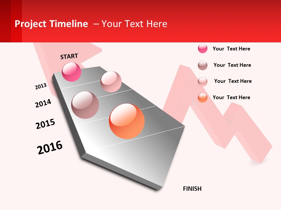 A Red Arrow With A White Background PowerPoint Template