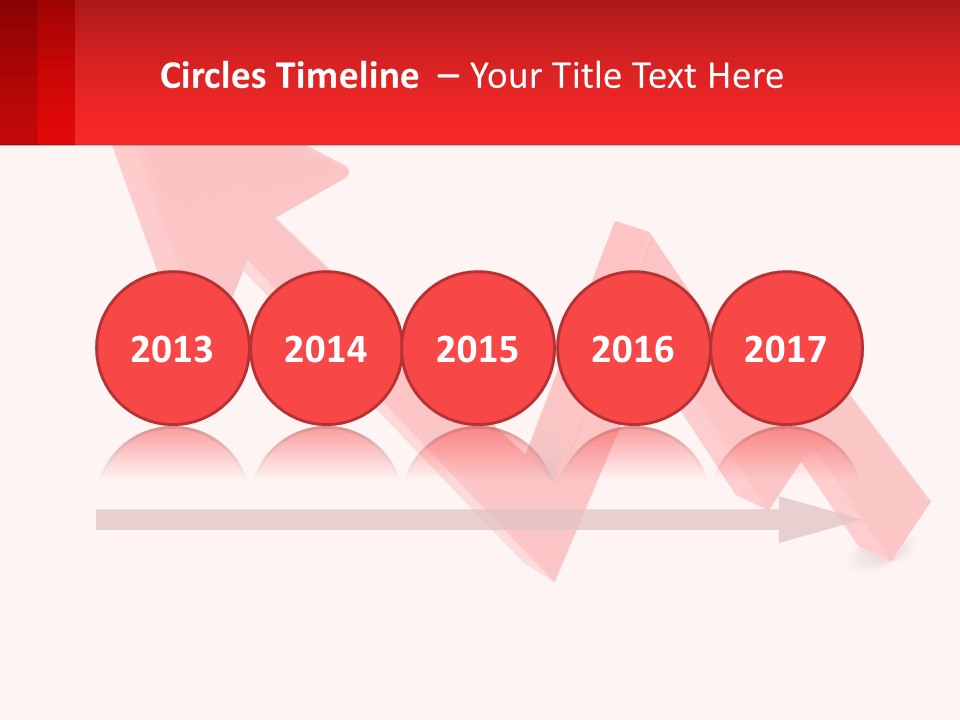 A Red Arrow With A White Background PowerPoint Template