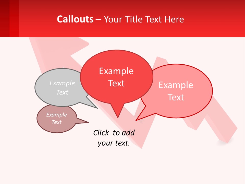 A Red Arrow With A White Background PowerPoint Template