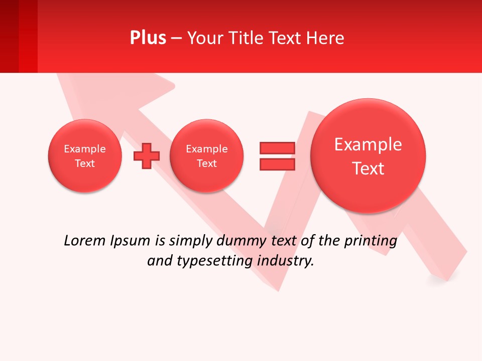 A Red Arrow With A White Background PowerPoint Template