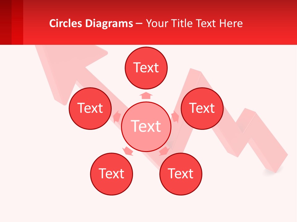 A Red Arrow With A White Background PowerPoint Template