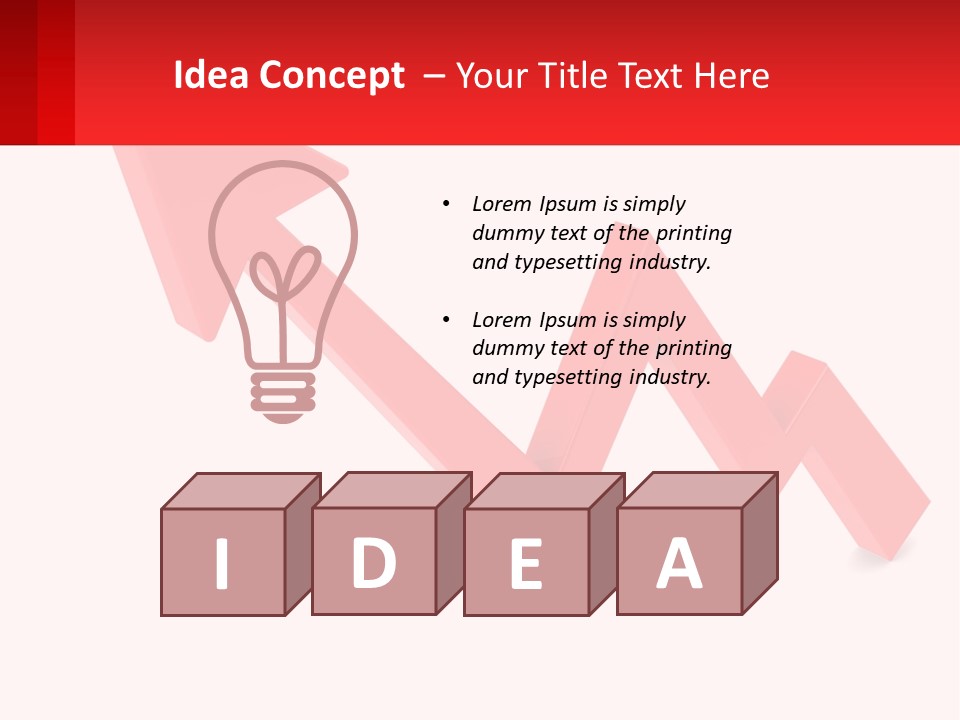 A Red Arrow With A White Background PowerPoint Template