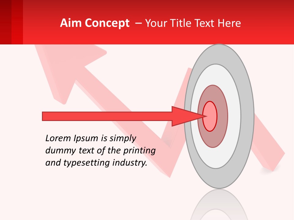 A Red Arrow With A White Background PowerPoint Template