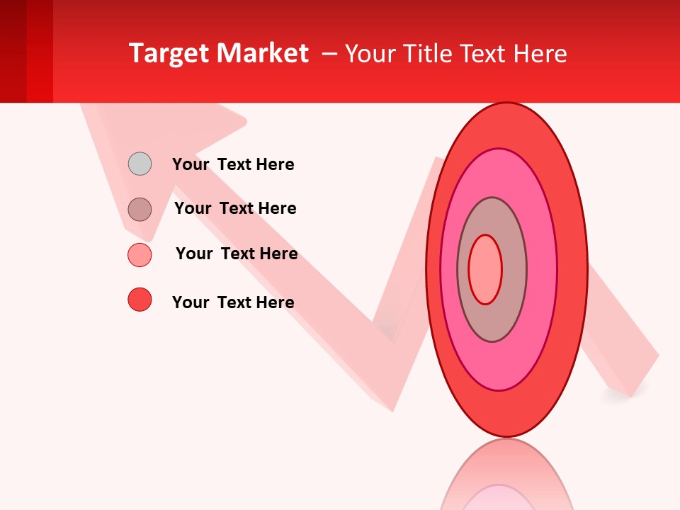 A Red Arrow With A White Background PowerPoint Template