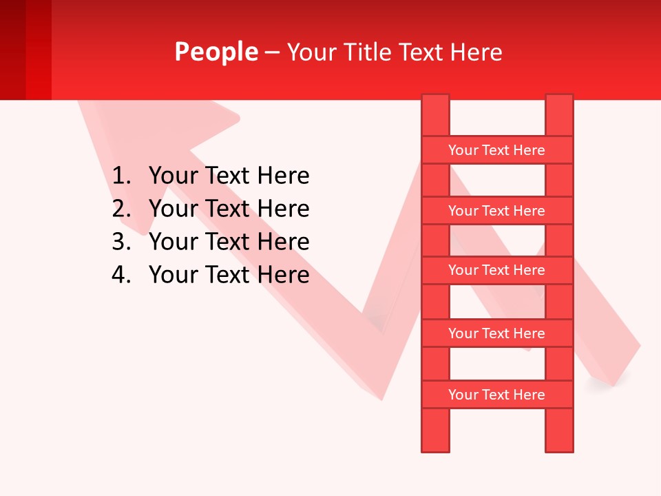 A Red Arrow With A White Background PowerPoint Template