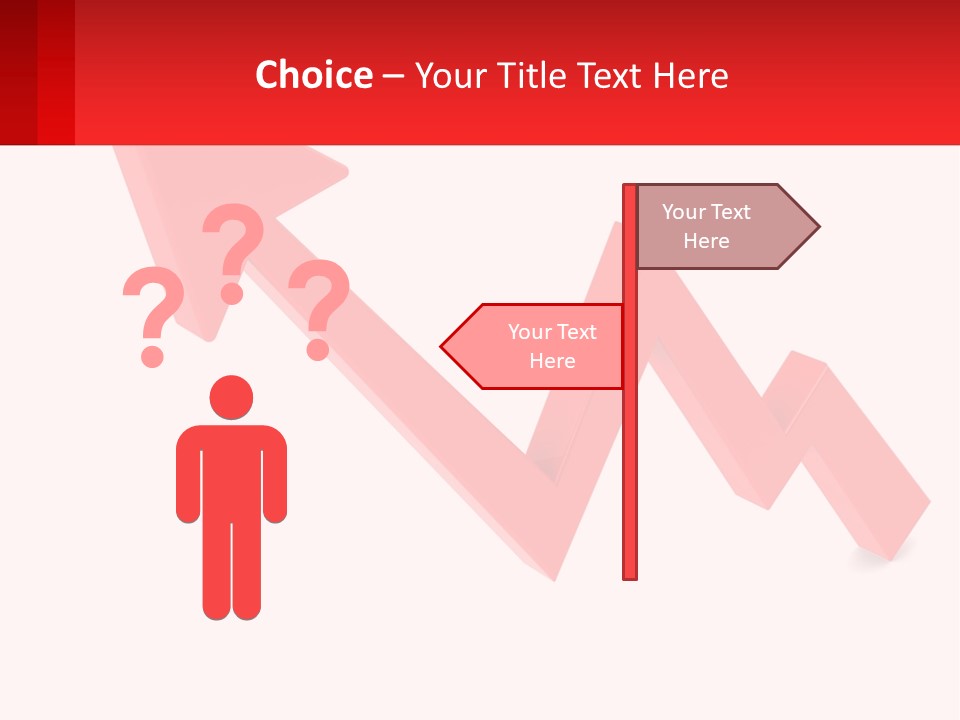 A Red Arrow With A White Background PowerPoint Template