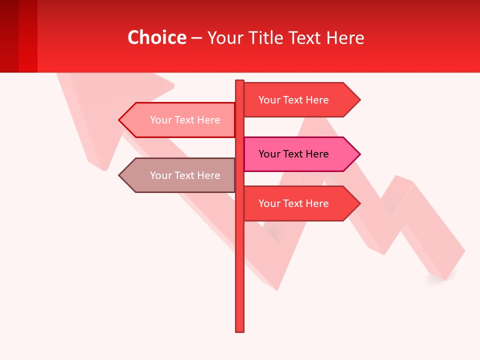 A Red Arrow With A White Background PowerPoint Template