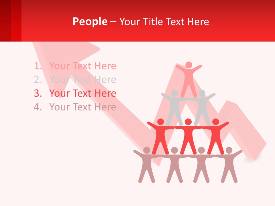 A Red Arrow With A White Background PowerPoint Template