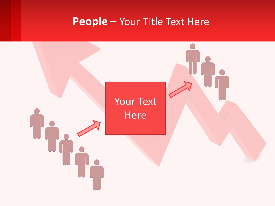 A Red Arrow With A White Background PowerPoint Template