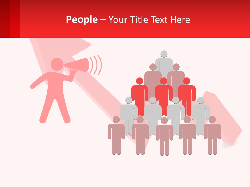 A Red Arrow With A White Background PowerPoint Template