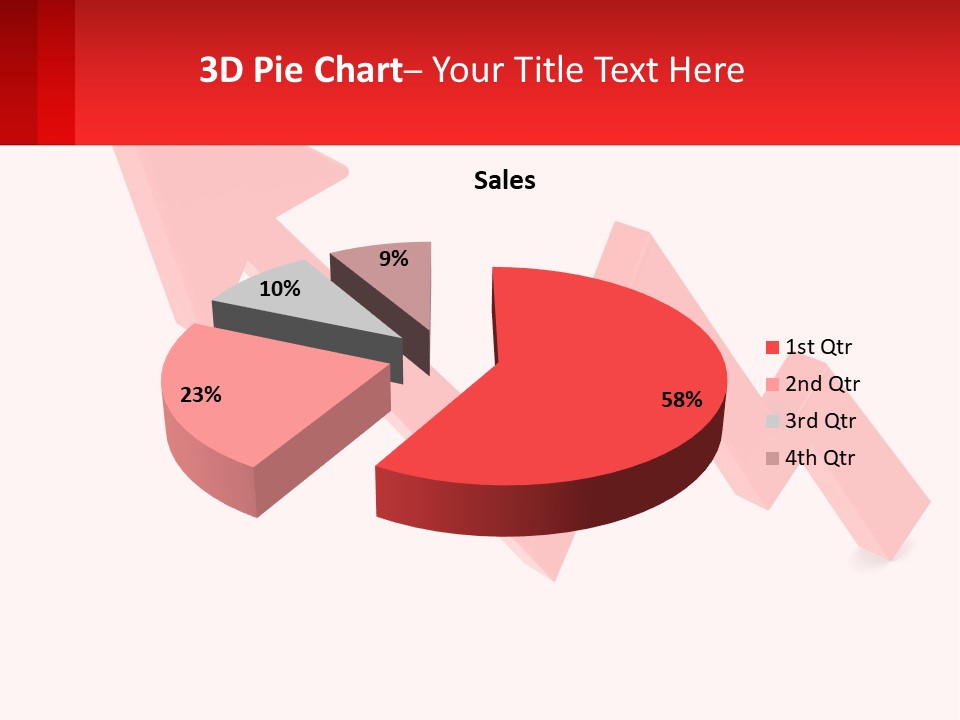 A Red Arrow With A White Background PowerPoint Template