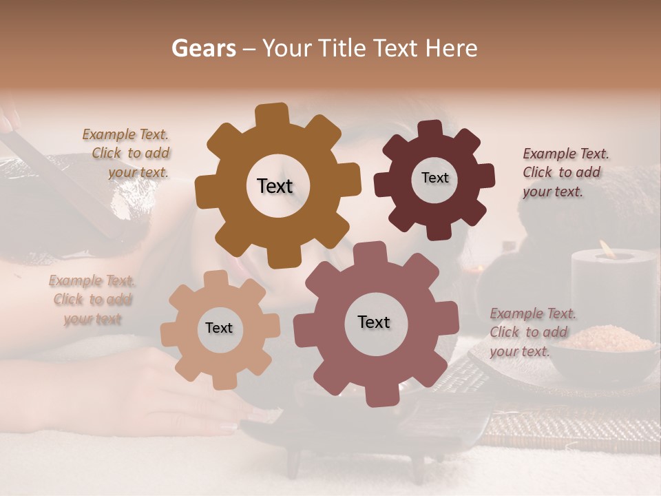 A Woman Getting A Chocolate Facial Mask On Her Face PowerPoint Template