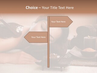 A Woman Getting A Chocolate Facial Mask On Her Face PowerPoint Template