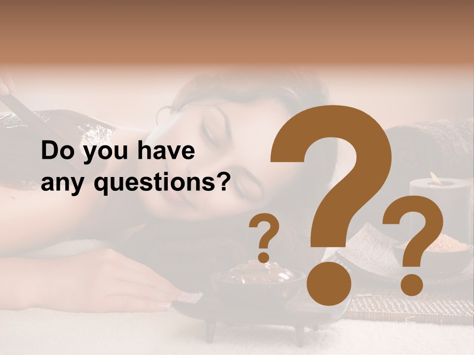 A Woman Getting A Chocolate Facial Mask On Her Face PowerPoint Template