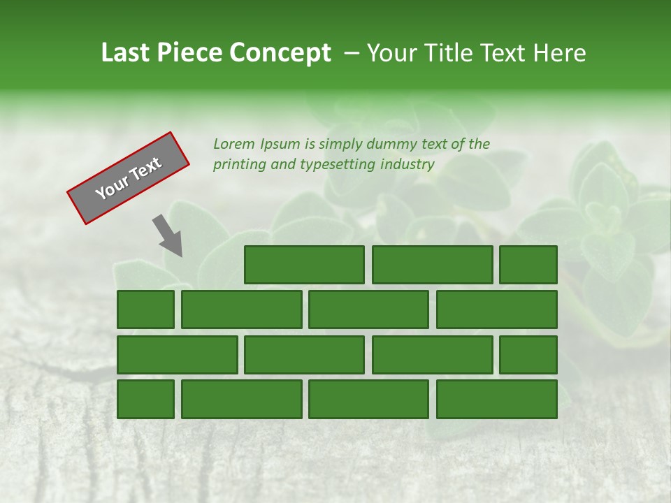 A Bunch Of Green Leaves Sitting On Top Of A Wooden Table PowerPoint Template