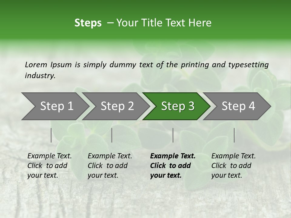 A Bunch Of Green Leaves Sitting On Top Of A Wooden Table PowerPoint Template