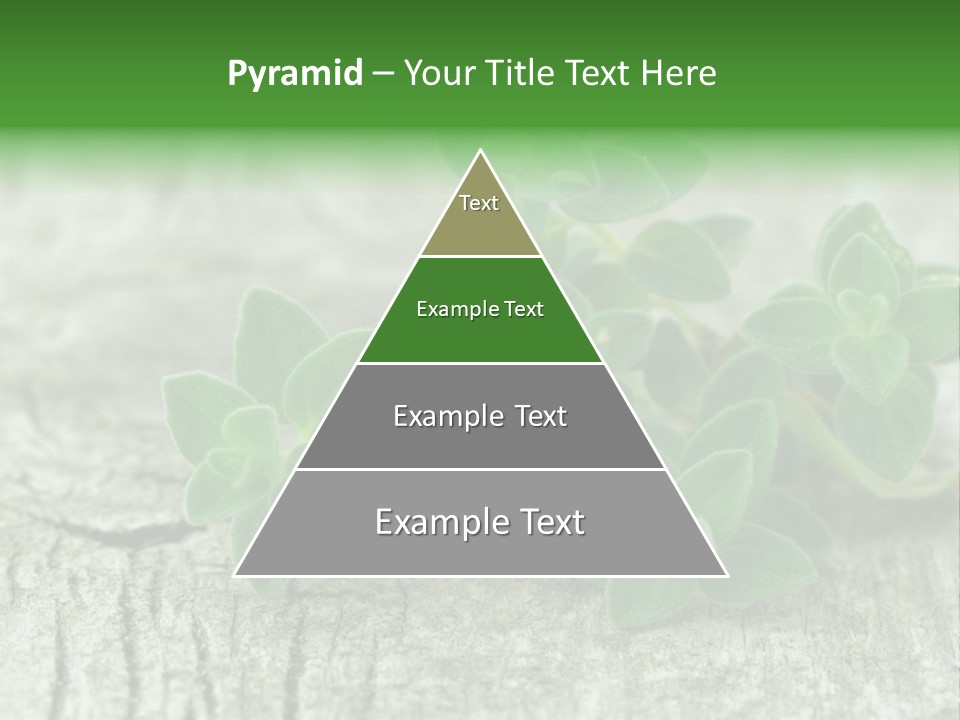 A Bunch Of Green Leaves Sitting On Top Of A Wooden Table PowerPoint Template